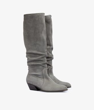 Pedro Garcia Grey suede flat boot| Helle | Fall winter 26 |