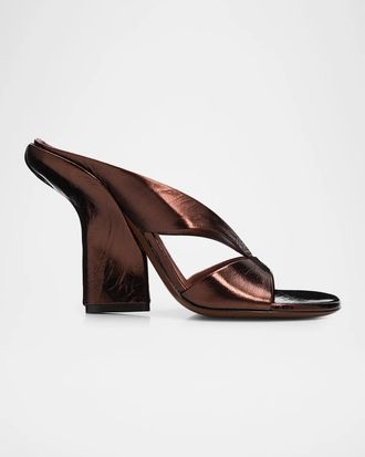 Dries Van Noten 120mm Metallic Leather Mules