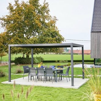 Sweeek Louvered Pergola Aluminium & Steel 4 X 3m in Grey