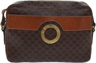 Celine Macadam Brown Canvas Shoulder Bag (Pre-Owned)