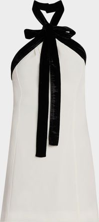 SIMKHAI Jolie Velvet Bow Mini Dress