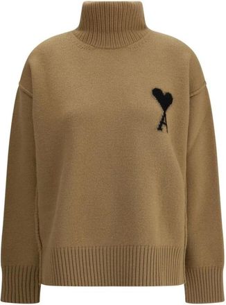 Ami Truien & Vesten, Dames, Bruin, M, Wol, De Coeur Turtleneck Sweater