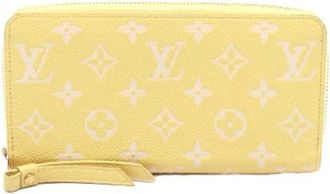 Louis Vuitton Pre-owned Clutches, female, Yellow, Size: ONE SIZE Pre-owned Monogram Empreinte Leather Zippy Wallet