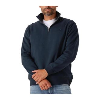 The Goodpeople Truien & Vesten, Heren, Blauw, L, Katoen, Navy Half Zip Sweater Lucca