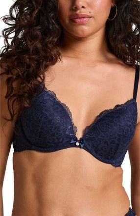 Hunkem&ouml;ller Marine Padded Push-Up Underwired Bra in Blue at Nordstrom, Size 34Dd