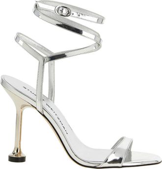 Stuart Weitzman Silver Ankle Strap Heels