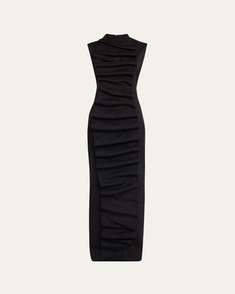 A.W.A.K.E. Ruffled Bib Maxi Dress