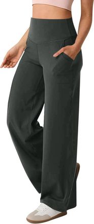 Generic Wide Leg Yoga Pants for Women UK Stretchy High Waist Baggy Sweatpants Women Sports Gym Ladies Tracksuit Bottoms Loose Fit Solid Color Lightweight Jogg