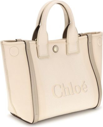 Chlo&eacute; Womens Carry Tote Bag Blushy Beige Cotton Handbags Hand
