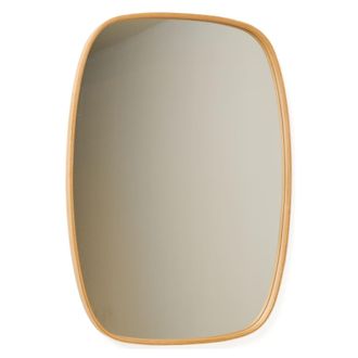 Dmora Espejo Serrenti, Forma Ovalada, Pared, Estructura Transparente, 62x88h Cm, Roble Marr&oacute;n