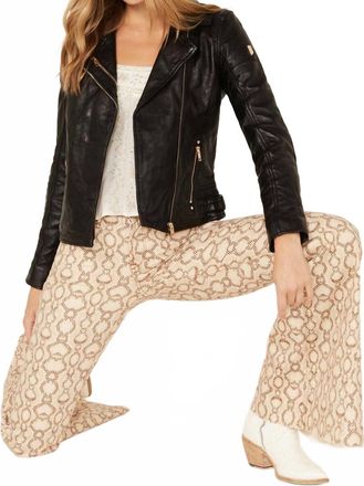 Mauritius Love And Peace Studded Leather Jacket In Black