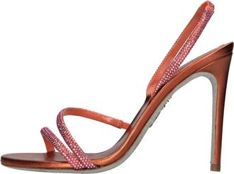 Rene Caovilla Irina Sandaal - Dames - Sandalen met hakken - Oranje - 37 EU - Leer - Schoenen