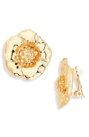 Carolina Herrera Flower Stud Earrings in Gold at Nordstrom