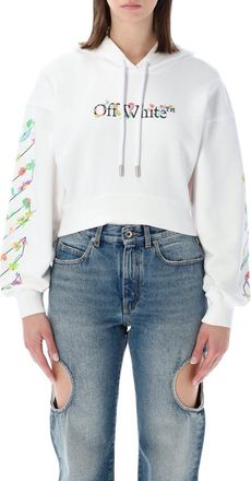 Off-white White Floral Hood Sweatshirt