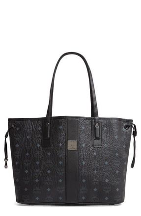 MCM Medium Liz Reversible Shopper in Jet Black at Nordstrom