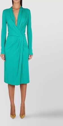 Alberta Ferretti draped v-neck wrap dress