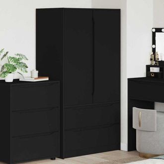 vidaXL vidaXL Guardaroba Nero 79,5 x 49 x 156 cm Legno ingegnerizzato