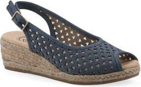White Mountain Maize II Espadrille Wedge Sandal in Blue Raspberry/smooth at Nordstrom Rack, Size 6.5