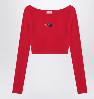 Diesel Womens Red Top Cropped M-vera-ls viscose - Size Small