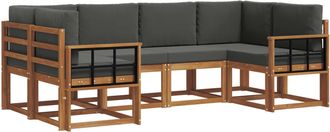 vidaXL Conjunto De Sof&aacute;s De Exterior 6 Uds. Natural Y Antracita Vidaxl