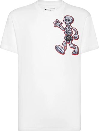 Philipp Plein T-shirt Ronde Hals SS Skully Gang - Heren - T-shirts - Wit - S - Katoen - Tops
