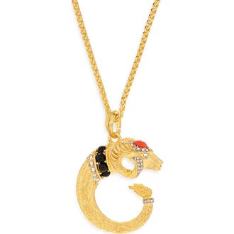 Kenneth Jay Lane Ram Head Pendant Necklace in Gold at Nordstrom