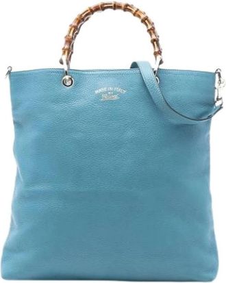 Gucci Pre-owned Tote Bags, female, Blue, Size: ONE SIZE Pre-owned Satchel