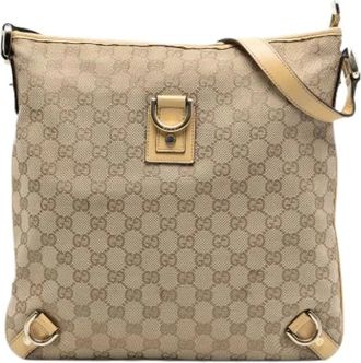 Gucci Pre-owned Cross Body Bags, female, Beige, Size: ONE SIZE Pre-owned Canvas Crossbody Bag