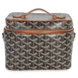 Goyard Gold Black Goyardine Canvas Muse Vanity Case