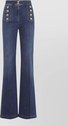 Elisabetta Franchi denim high-rise flared trousers