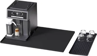 OEM Alfombrilla Cafetera, Alfombrillas Silicona Cafetera, Silicona, 61 X 41 Cm, Resistente Impermeable Antideslizante, Silicona Extra&iacute;ble, Negra
