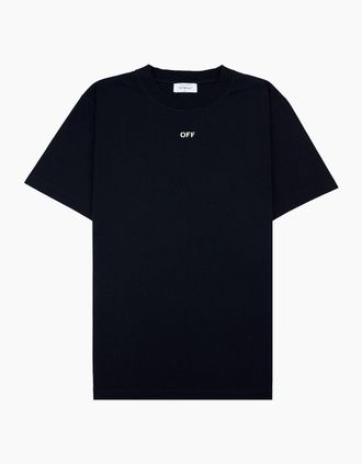 Off-white Mens Off White Croco Arrow Slim S/s T Shirt Black Lime - Size: 42