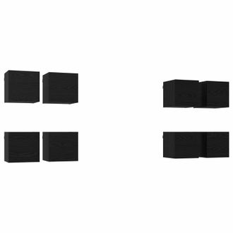 vidaXL Mueble Para Tv Montado En La Pared 8 Pcs Roble Negro Vidaxl