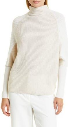 Club Monaco Emma Colorblock Mock Neck Cashmere Sweater in Camel at Nordstrom Rack, Size X-Large