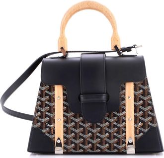 Goyard Saigon Top Handle Bag Coated Canvas with Leather PM