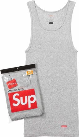 SUPREME x Hanes Tagless Tank Tops (3 Pack) Grey SUP-SS24-024