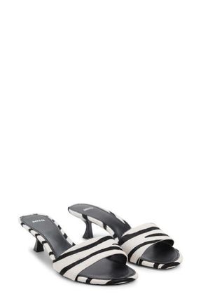 Mango Genuine Calf Hair Slide Sandal in White at Nordstrom, Size 6.5Us