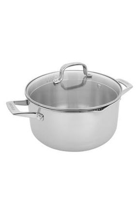 J.A. Henckels International Clad H3 6-Quart Stainless Steel Pot with Lid in Silver at Nordstrom Rack
