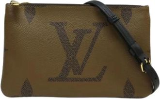 Louis Vuitton Tweedehands Canvas Louis Vuitton tassen - Dames - Vintage Clutch - Bruin - ONE Size - Vintage
