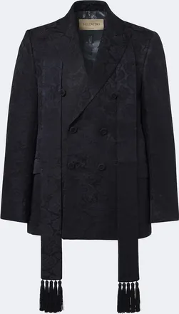 Valentino Floral jacquard linen and silk blazer