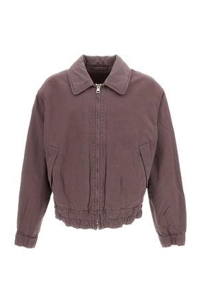 Our Legacy Bomber-Inspired Jacket in Dark Burgundy with Concealed Hood