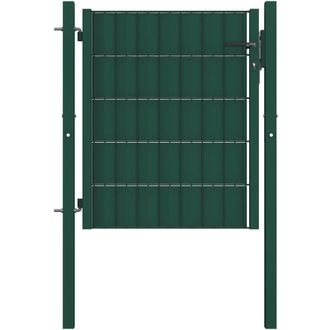 vidaXL Puerta De Aproximadamente 100x101 Cm De Pvc Y Acero Verde