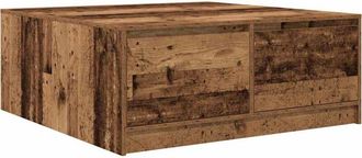 vidaXL Vidaxl - Mesa De Centro Con Cajones Madera Vieja 100x100x40 Cm