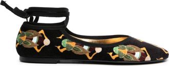 La DoubleJ Winter velvet ballerina shoes - women - Cotton - 40 - Black