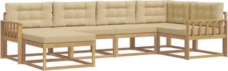 vidaXL Conjunto De Sof&aacute;s De Exterior 5 Uds. Y Beige Poli&eacute;ster Vidaxl