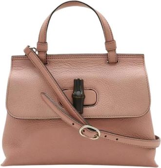 Gucci Pre-owned Handbags, female, Pink, Size: ONE SIZE Pre-owned Vintage Leather Handbag