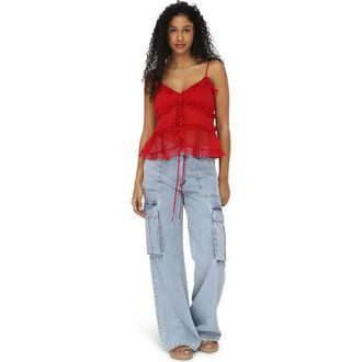 Belle & Bloom Heart Of Glass Chiffon Cami in Red at Nordstrom, Size X-Small Au