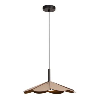 Lucide L&aacute;mpara colgante de madera con 1 led integrado, taupe