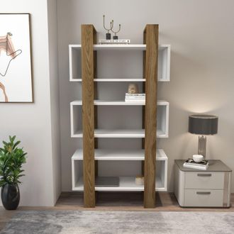 Decorotika Reina Bookcase 150 cm Shelving Unit Bookshelf in Brown