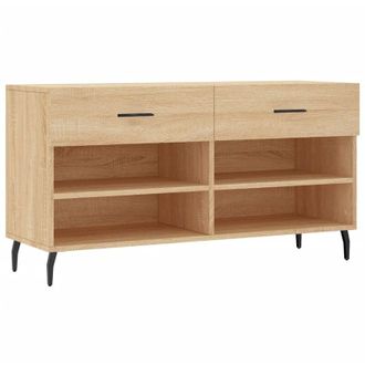 vidaXL Shoe Bench Sonoma Oak 102x35x55 cm Engineered Wood Vidaxl